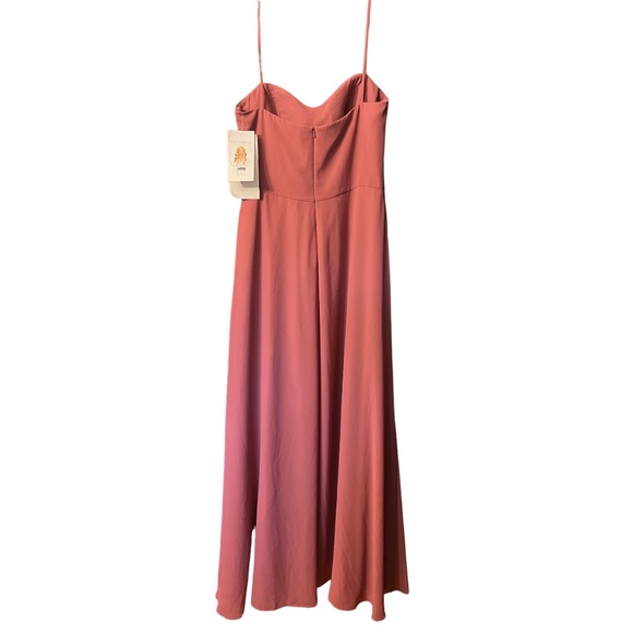 Hayley Paige Occasions Chiffon Bridesmaid Dress Berry Style 52151 Size 14 NWT - Picture 5 of 12